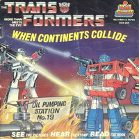 An image of the book's cover. Box-art inspired pictures of Prime and Megatron fire weapons at each other, with a concrete building between them that bears the text 'oil pumping station'.
